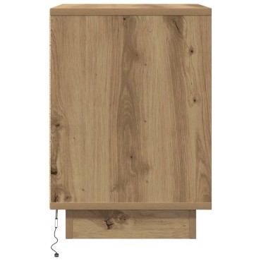 vidaXL Κομοδίνα με φώτα LED 2 τεμ. Artisan Oak 38x34x50cm