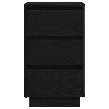 vidaXL Κομοδίνο με φώτα LED Μαύρο 38x34x65cm 1 τεμ.