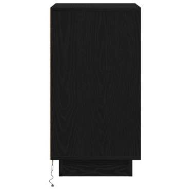 vidaXL Κομοδίνο με φώτα LED Μαύρο 38x34x65cm 1 τεμ.
