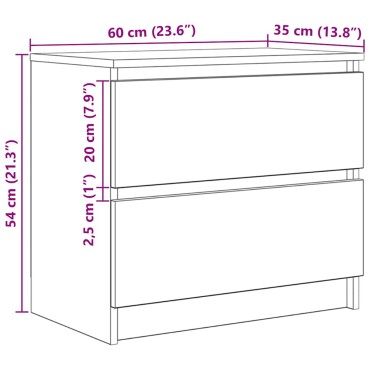 vidaXL Έπιπλο Τηλεόρασης Καπνιστή Δρυς 60x35x54cm Επεξεργ. Ξύλο