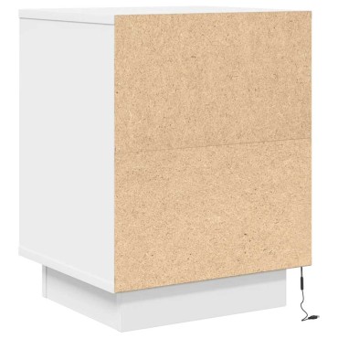 vidaXL Κομοδίνα με φώτα LED 2 τεμ. Λευκό 38x34x50cm