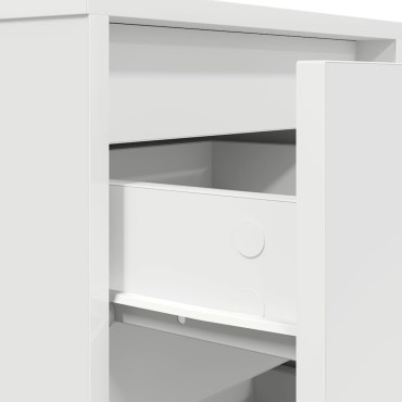 vidaXL Κομοδίνα με φώτα LED 2 τεμ. Λευκό 38x34x50cm
