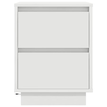 vidaXL Κομοδίνα με φώτα LED 2 τεμ. Λευκό 38x34x50cm