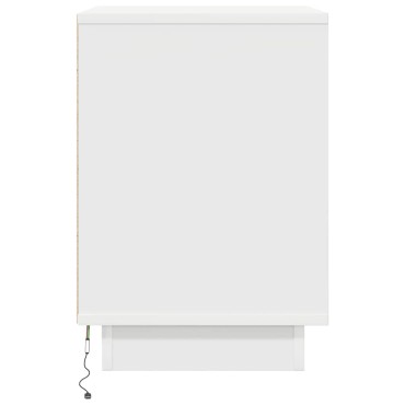 vidaXL Κομοδίνα με φώτα LED 2 τεμ. Λευκό 38x34x50cm
