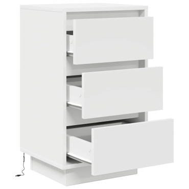 vidaXL Κομοδίνο με φώτα LED Λευκό 38x34x65cm 1 τεμ.