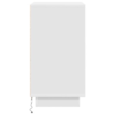 vidaXL Κομοδίνο με φώτα LED Λευκό 38x34x65cm 1 τεμ.