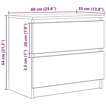 vidaXL Έπιπλο Τηλεόρασης Γκρι Σκυροδέματος 60x35x54cm Επεξεργ. Ξύλο
