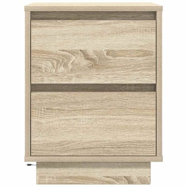 vidaXL Κομοδίνα με φώτα LED 2 τεμ. Sonoma Oak 38x34x50cm