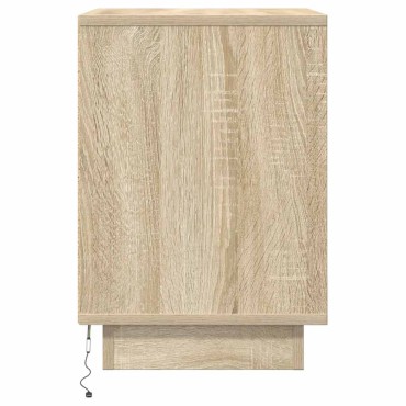 vidaXL Κομοδίνα με φώτα LED 2 τεμ. Sonoma Oak 38x34x50cm