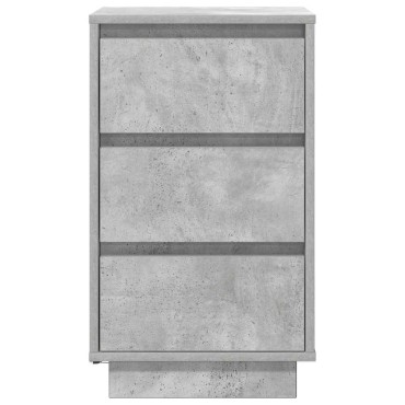 vidaXL Κομοδίνο με φώτα LED Γκρι μπετόν 38x34x65cm 1 τεμ.