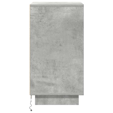 vidaXL Κομοδίνο με φώτα LED Γκρι μπετόν 38x34x65cm 1 τεμ.