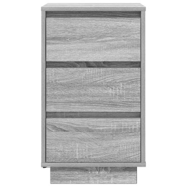 vidaXL Κομοδίνο με φώτα LED Γκρι Sonoma 38x34x65cm 1 τεμ.