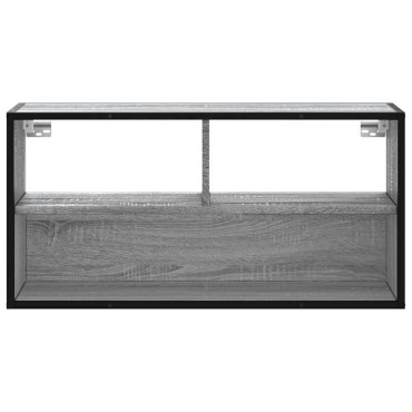 vidaXL Έπιπλο Τηλεόρασης Γκρι Sonoma 80x31x39,5cm Επεξ.Ξύλο/Μέταλλο