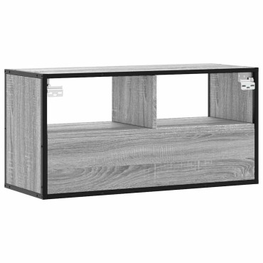 vidaXL Έπιπλο Τηλεόρασης Γκρι Sonoma 80x31x39,5cm Επεξ.Ξύλο/Μέταλλο
