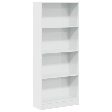 vidaXL Βιβλιοθήκη Γυαλιστερό Λευκό 60x24x143cm Επεξεργασμένο Ξύλο 1 τεμ.