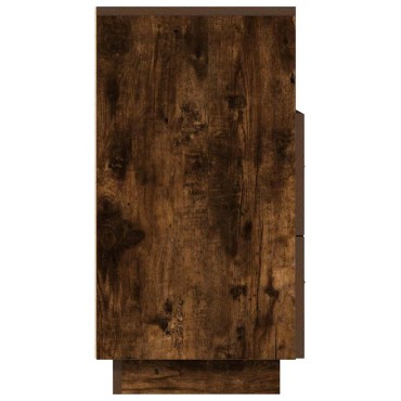 vidaXL Κομοδίνο με 2 συρτάρια Καπνιστή Δρυς 36x36x68cm 1 τεμ.