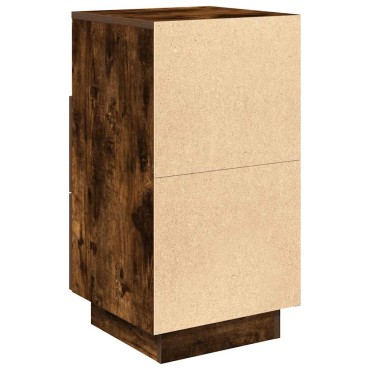 vidaXL Κομοδίνο με 2 συρτάρια Καπνιστή Δρυς 36x36x68cm 1 τεμ.