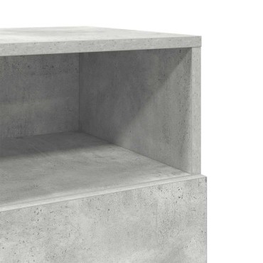 vidaXL Κομοδίνο με 2 συρτάρια Γκρι Σκυροδέματος 36x36x68cm 1 τεμ.