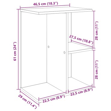 vidaXL Κομοδίνο Sonoma Δρυς 46,5x29x61cm από Επεξεργασμένο Ξύλο 1 τεμ.