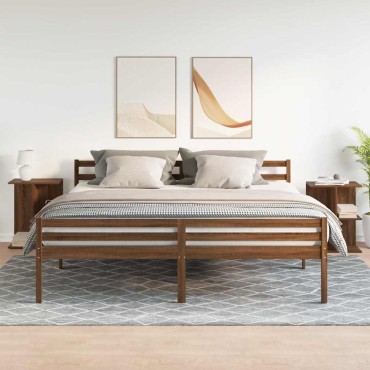 vidaXL Κομοδίνα 2 τεμ. Καφέ Δρυς 46,5x29x61cm από Επεξεργασμένο Ξύλο