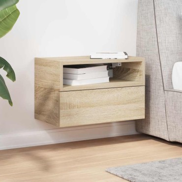 vidaXL Κομοδίνο Επιτοίχιο Sonoma Δρυς 45x26x28,5cm 1 τεμ.