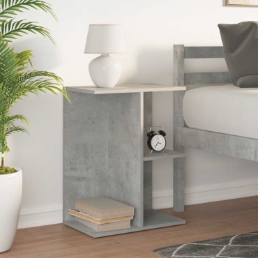 vidaXL Κομοδίνο Γκρι Σκυρ. 46,5x29x61cm από Επεξεργασμένο Ξύλο 1 τεμ.