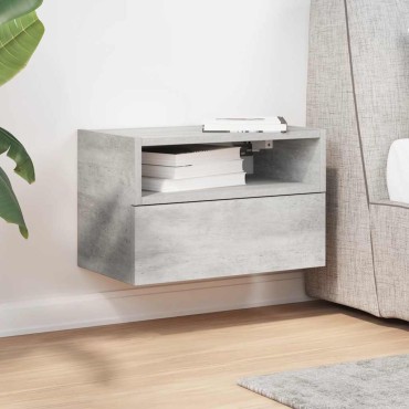 vidaXL Κομοδίνο Επιτοίχιο Γκρι Σκυροδέματος 45x26x28,5cm 1 τεμ.