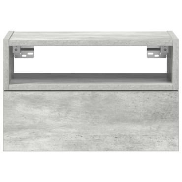 vidaXL Κομοδίνο Επιτοίχιο Γκρι Σκυροδέματος 45x26x28,5cm 1 τεμ.