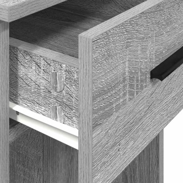 vidaXL Βάση πύργου υπολογιστή με συρτάρι Γκρι Sonoma 35x45x77cm 1 τεμ.