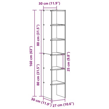 vidaXL Βιβλιοθήκες 2 τεμ. Στοιβαζόμενα Sonoma Δρυς 30x30x80cm