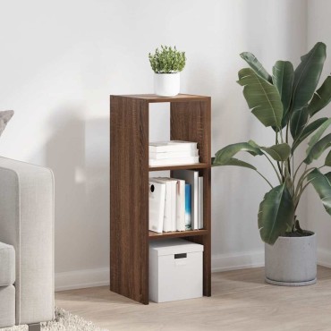 vidaXL Βιβλιοθήκη Στοιβαζόμενα Καφέ Δρυς 30x30x80cm Επεξ. Ξύλο 1 τεμ.