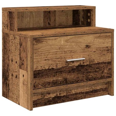 vidaXL Κομοδίνο με συρτάρι Όψη Παλαιού Ξύλου 51x31x47cm 1 τεμ.