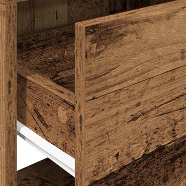 vidaXL Κομοδίνο με συρτάρι Όψη Παλαιού Ξύλου 51x31x47cm 1 τεμ.