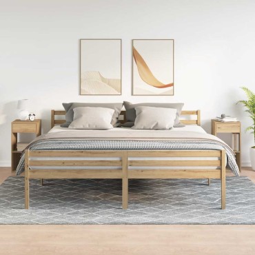 vidaXL Κομοδίνα με συρτάρι 2 τεμ. Αρτισιανή Δρυς 35x34x66,5cm