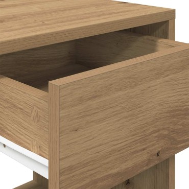 vidaXL Κομοδίνα με συρτάρι 2 τεμ. Αρτισιανή Δρυς 35x34x66,5cm