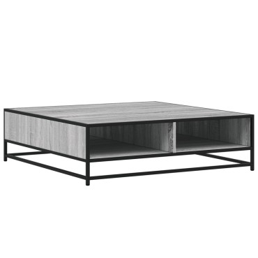 vidaXL Τραπεζάκι Σαλονιού Γκρι Sonoma 100x100x30cm Επεξ. Ξύλο/Μέταλλο 1 τεμ.