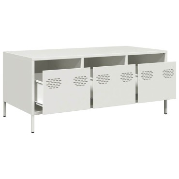 vidaXL Τραπεζάκι Σαλονιού Λευκό 101,5x50x43,5cm Χάλυβα Ψυχρής Έλασης 1 τεμ.