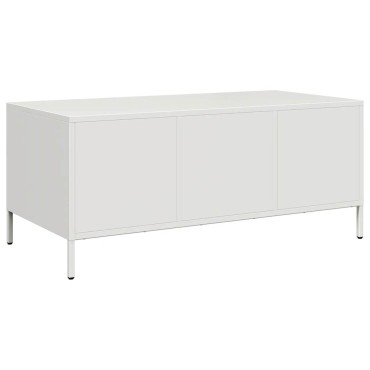 vidaXL Τραπεζάκι Σαλονιού Λευκό 101,5x50x43,5cm Χάλυβα Ψυχρής Έλασης 1 τεμ.
