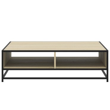 vidaXL Τραπεζάκι Σαλονιού Sonoma Δρυς 100x100x30cm Επ. Ξύλο & Μέταλλο 1 τεμ.