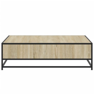 vidaXL Τραπεζάκι Σαλονιού Sonoma Δρυς 100x100x30cm Επ. Ξύλο & Μέταλλο 1 τεμ.