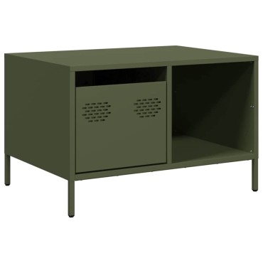 vidaXL Τραπεζάκι Σαλονιού Λαδί 68,5x50x43,5cm Χάλυβα Ψυχρής Έλασης 1 τεμ.