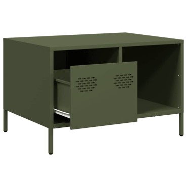 vidaXL Τραπεζάκι Σαλονιού Λαδί 68,5x50x43,5cm Χάλυβα Ψυχρής Έλασης 1 τεμ.