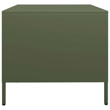 vidaXL Τραπεζάκι Σαλονιού Λαδί 68,5x50x43,5cm Χάλυβα Ψυχρής Έλασης 1 τεμ.