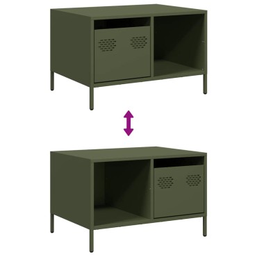 vidaXL Τραπεζάκι Σαλονιού Λαδί 68,5x50x43,5cm Χάλυβα Ψυχρής Έλασης 1 τεμ.