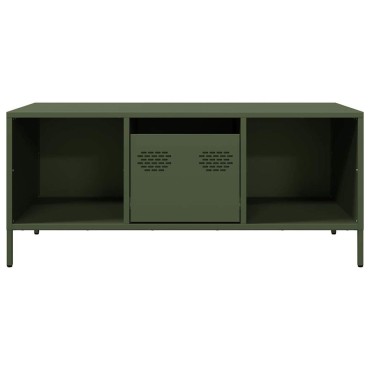 vidaXL Τραπεζάκι Σαλονιού Λαδί 101,5x50x43,5cm Χάλυβα Ψυχρής Έλασης 1 τεμ.