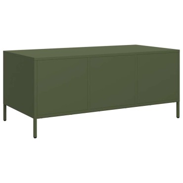 vidaXL Τραπεζάκι Σαλονιού Λαδί 101,5x50x43,5cm Χάλυβα Ψυχρής Έλασης 1 τεμ.