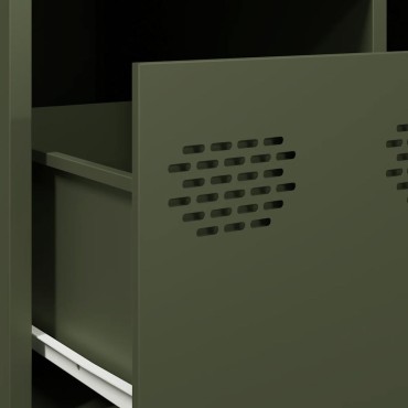 vidaXL Τραπεζάκι Σαλονιού Λαδί 101,5x50x43,5cm Χάλυβα Ψυχρής Έλασης 1 τεμ.