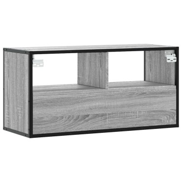 vidaXL Έπιπλο Τηλεόρασης Γκρι Sonoma 80x31x39,5cm Επεξ.Ξύλο/Μέταλλο