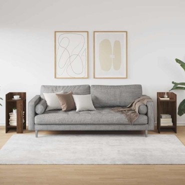 vidaXL Τραπεζάκια 2 τεμ. με ράφι Καφέ Δρυς 25,5x27x60cm