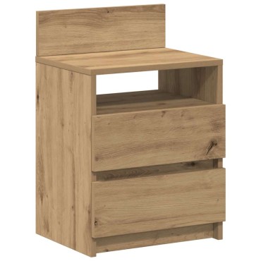 vidaXL Κομοδίνο με 2 συρτάρια Αρτισιανή Δρυς 40x33x60cm 1 τεμ.